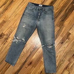 AGOLDE mid/high rise distressed straight leg jeans size 28